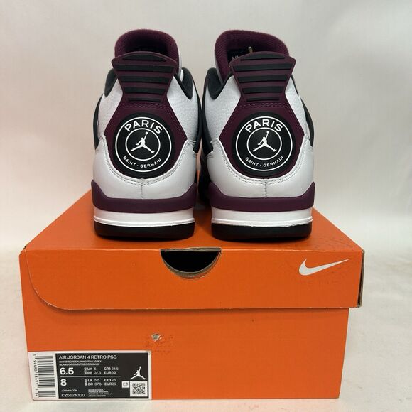 Nike Air Jordan 4 Retro x Paris Saint-Germain “Bordeaux” Factory Flaw - Picture 6 of 8